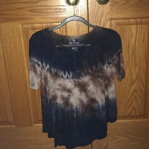 American Eagle Navy/Brown Soft & Sexy Shirt XS